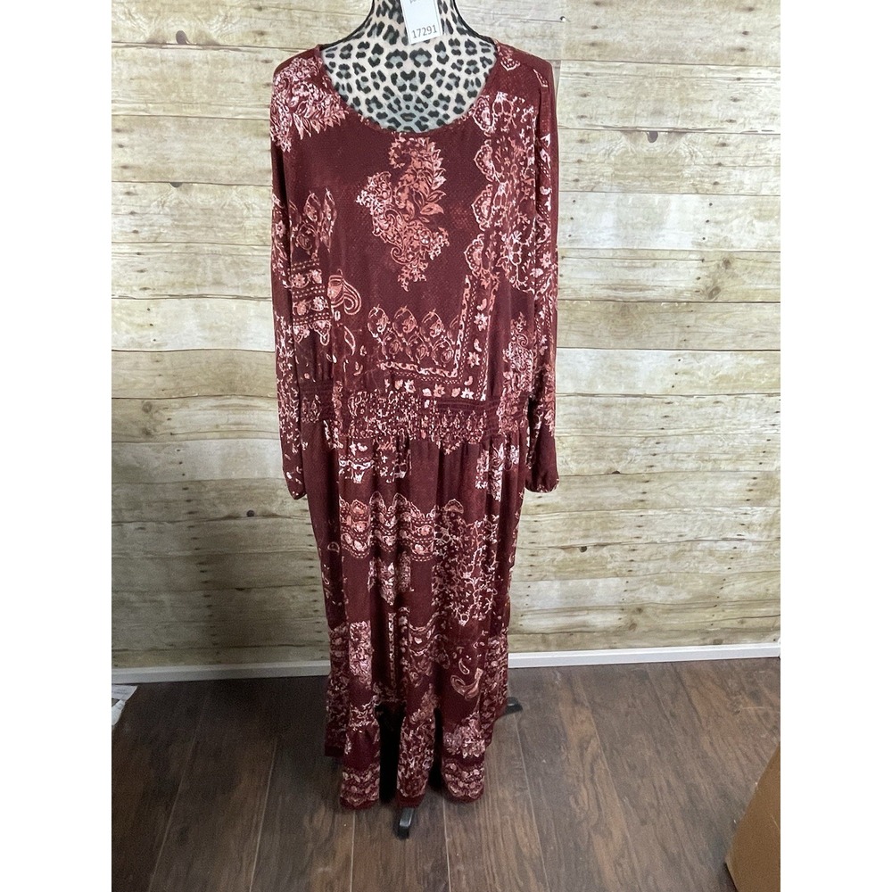LuLaRoe Evelyn Smocked Waist Maxi Dress 3XL Tiered Pockets ~ NWT